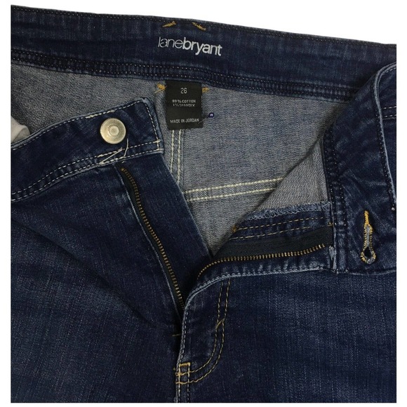 Lane Bryant High Rise Rolled Cuffed Boyfriend Stretch Denim Jean Shorts Blue 28 - Picture 9 of 11